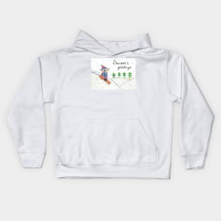 skiiing koala Kids Hoodie